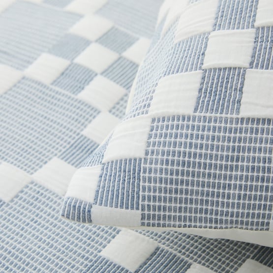 Harry Denim Check Jacquard Quilt Cover Set