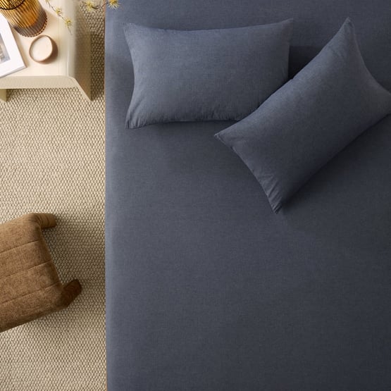 300TC Cotton Percale Navy Combo Sheet Set