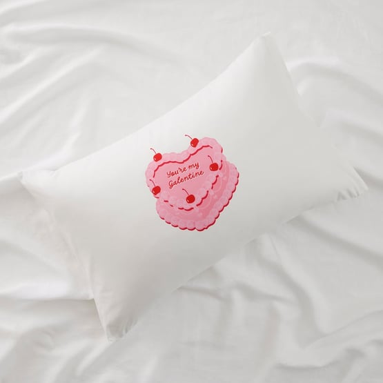 You're My Galentine White Text Pillowcase