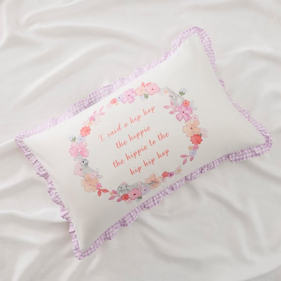 Easter Hip Hop White Ruffle Text Pillowcase
