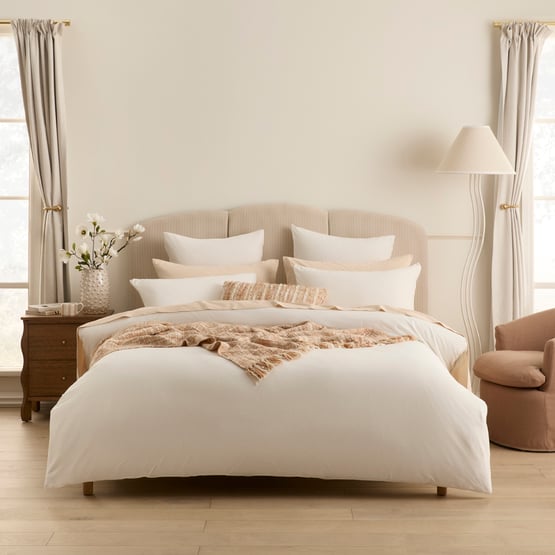 Jersey Pointelle Off White Quilt Cover Set + Separates