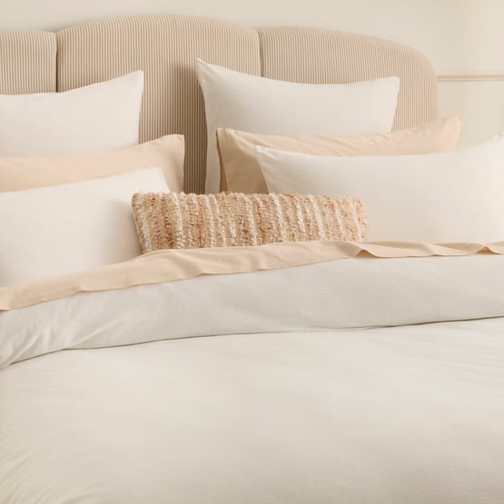 Jersey Pointelle Off White Quilt Cover Set + Separates