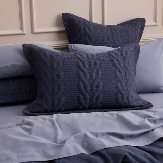 Wells Navy Quilted Jersey Quilt Cover Separates