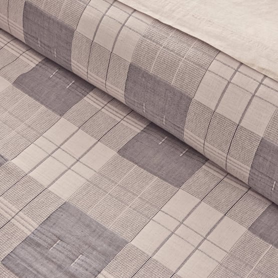 Finn Storm Blue Check Quilt Cover Set + Separates