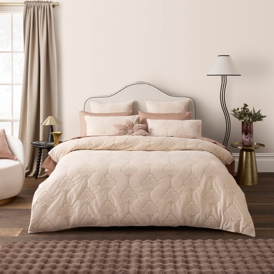 Margarete Velvet Sand Quilted Quilt Cover Separates