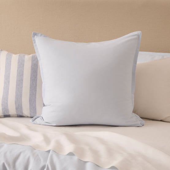 Relaxed Linen Look Ice Blue Pillowcases