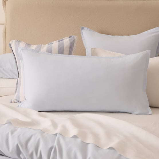 Relaxed Linen Look Ice Blue Pillowcases