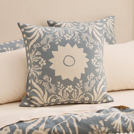 Nori Blue Surf Jacquard Pillowcases