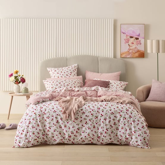 Sweet Dreams Strawberries Red Quilt Cover Set + Separates