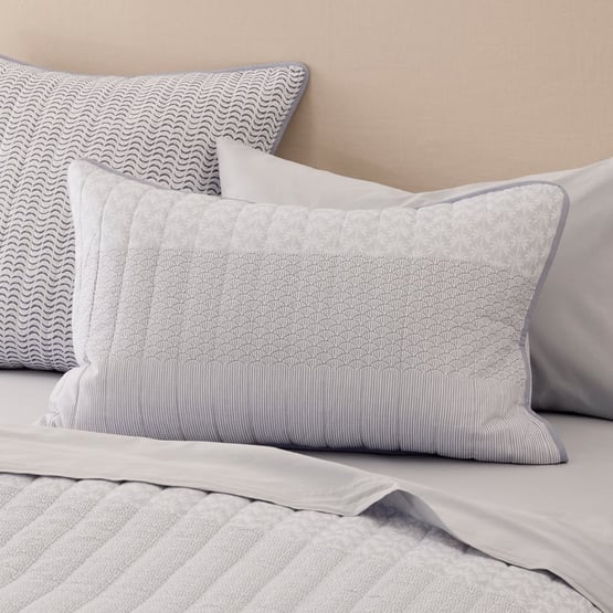 Elwood Blue Quilted Pillowcases