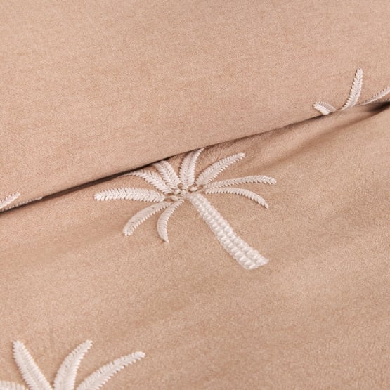 Byron Clay Palm Embroidered Quilt Cover Separates