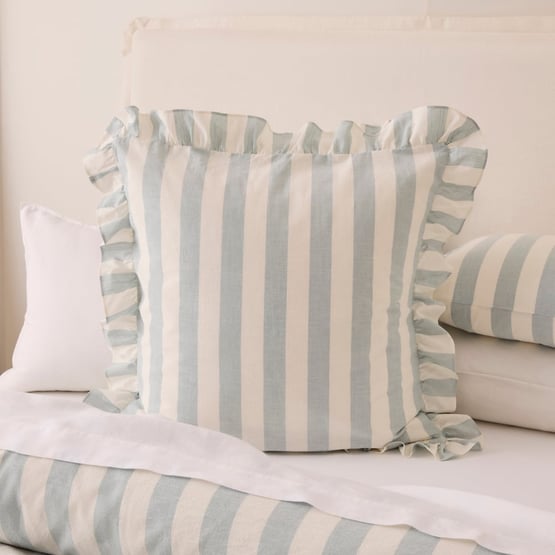 Willow Ruffle Dusty Blue Pillowcases