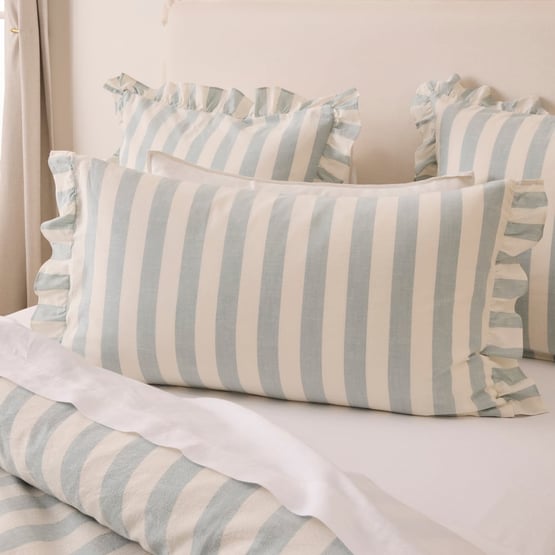 Willow Ruffle Dusty Blue Pillowcases