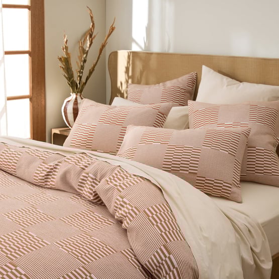 Jasper Rust Quilt Cover Set + Separates