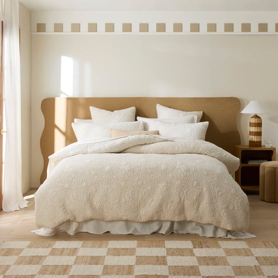 Solaris Natural Quilted Quilt Cover Separates