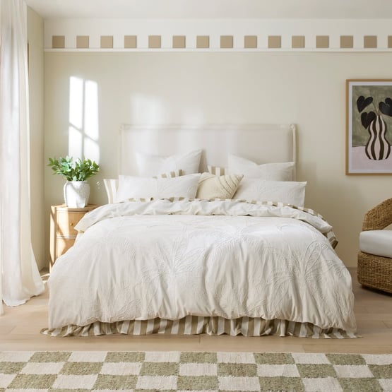 Resort Palm White Quilt Cover Separates