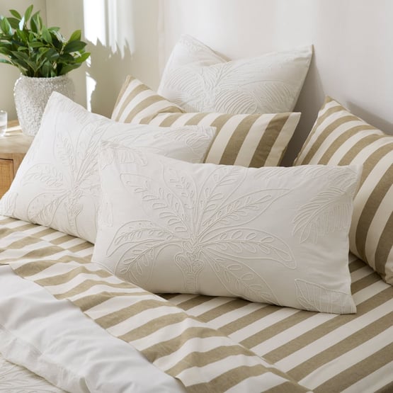 Resort Palm White Quilt Cover Separates