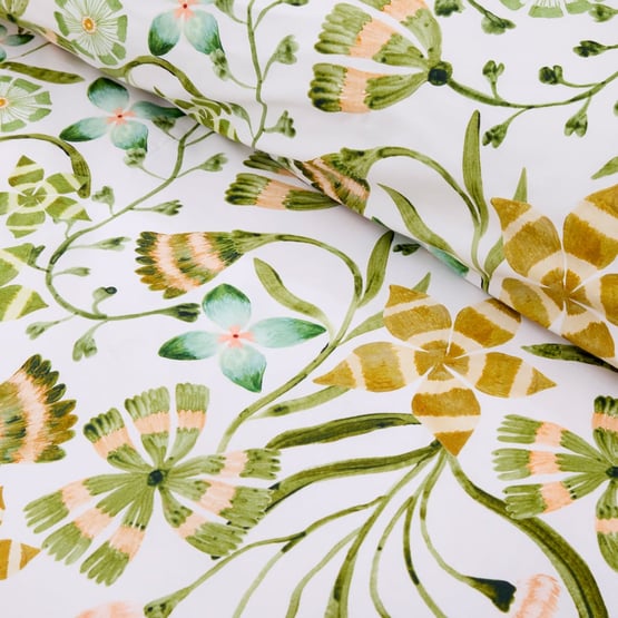 Gigi Green Floral Pillowcases