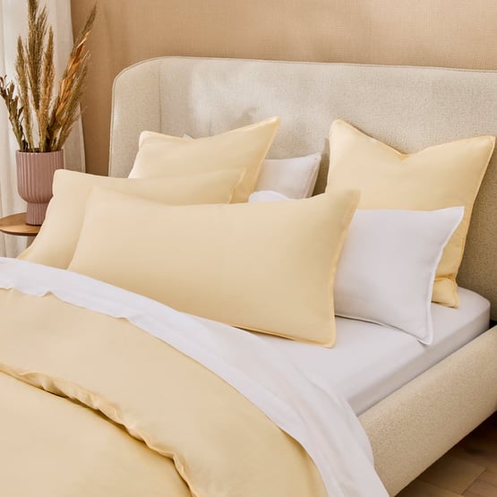 Vintage Washed Linen Lemon Quilt Cover Separates