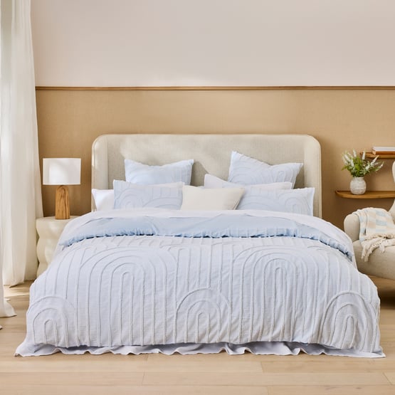 Archie Tufted Sky Blue Quilt Cover Separates