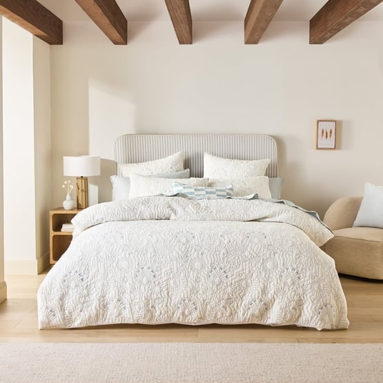 Sirena Natural Quilted Quilt Cover Separates