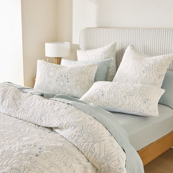 Sirena Natural Quilted Quilt Cover Separates