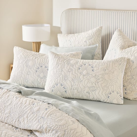 Sirena Natural Quilted Pillowcases