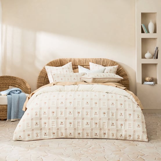 Solana Natural Quilted Quilt Cover Separates