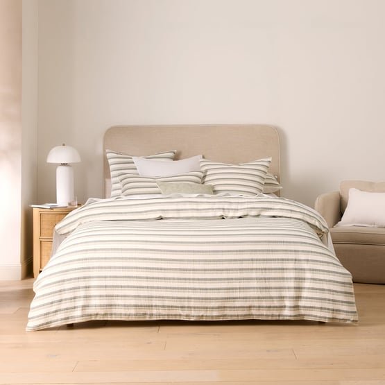 Stevie Jacquard Green Quilt Cover Set + Separates