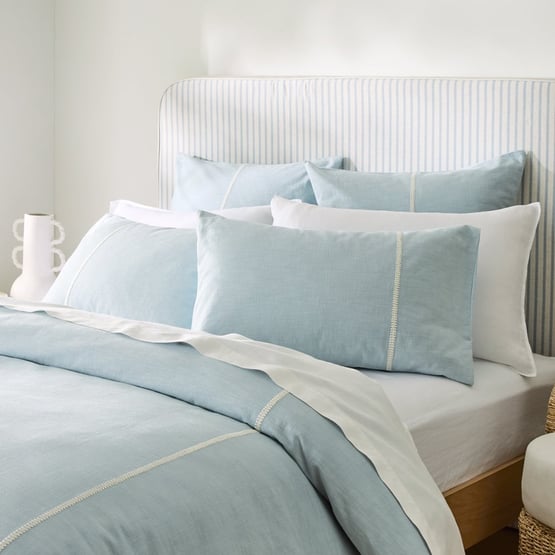 Annika Embroidered Coast Quilt Cover Set + Separates