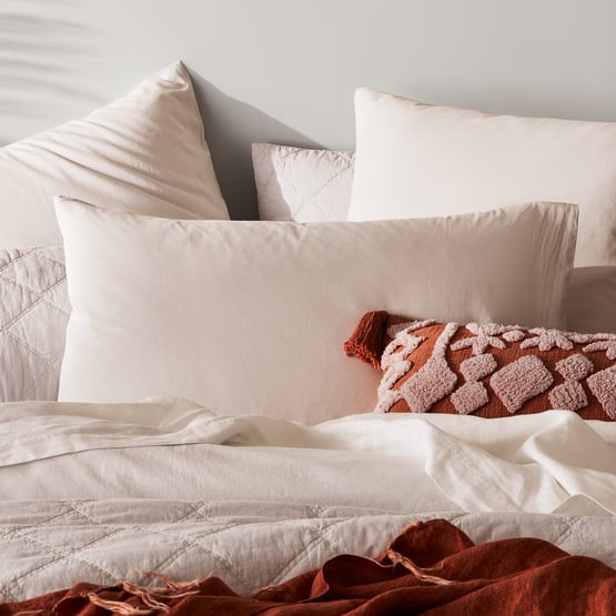 Stonewashed Cotton Silver Pillowcase
