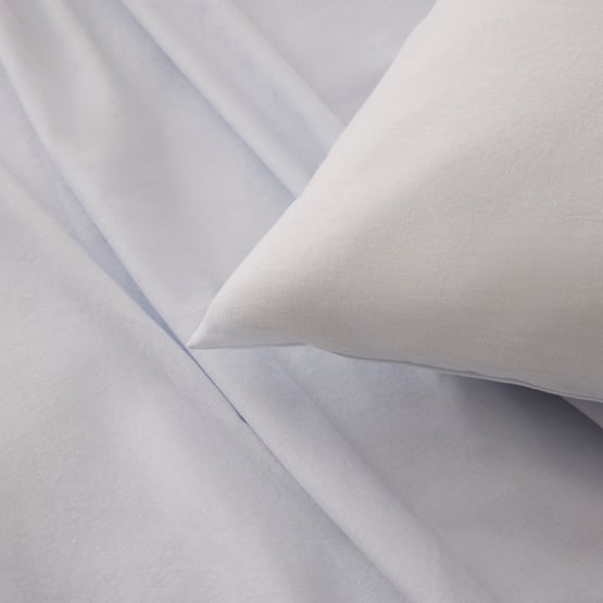 Relaxed Linen Look Ice Blue Sheet Set