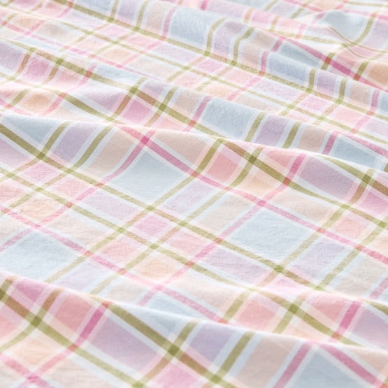 Yarn Dyed Freesia Check Soft Purple Sheet Set