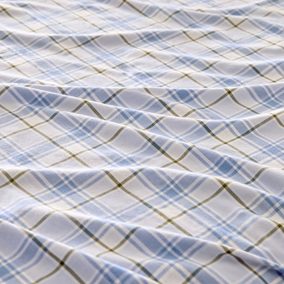Yarn Dyed Sheet Set - Sky Blue Check Sky Blue