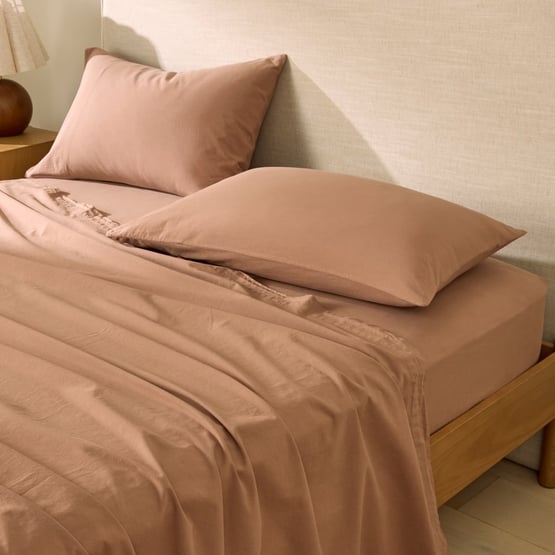 Stonewashed Cotton Fudge Sheet Separates