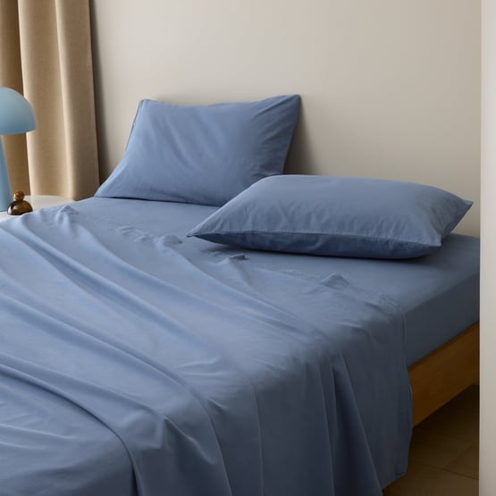 Stonewashed Cotton Bluestone Sheet Separates