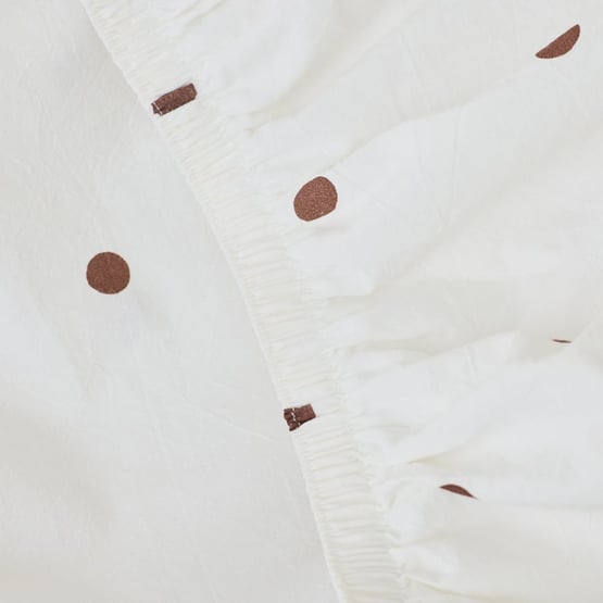 Stonewashed Cotton Chocolate & Coconut Spot Sheet Separates