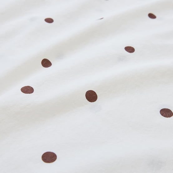 Stonewashed Cotton Chocolate & Coconut Spot Sheet Separates