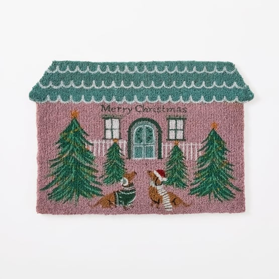 Coir Merry Christmas Dogs Doormat