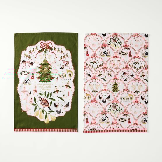 12 Days of Christmas Tea Towel Pack of 2