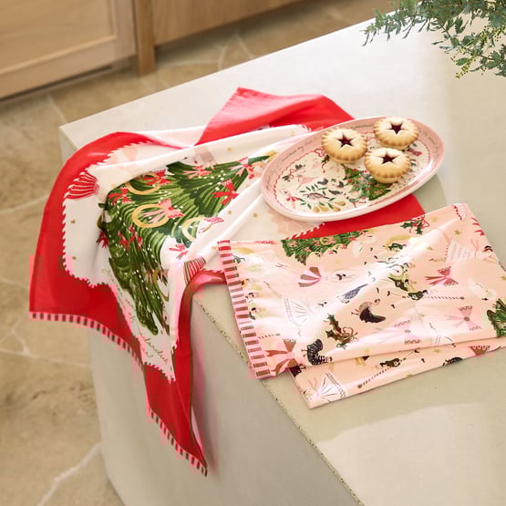 5 Golden Rings Tea Towel Pack of 2