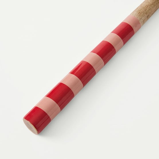 Christmas Red & Pink Mango Wood Salad Servers Pack of 2