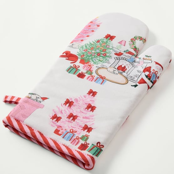 Vintage Christmas Oven Mitt Pack of 2