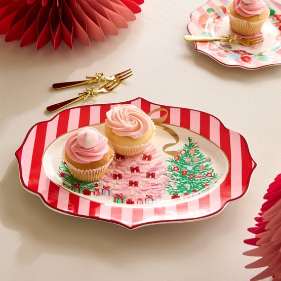 Vintage Christmas Oval Platter