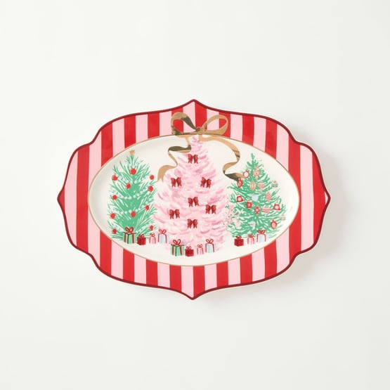 Vintage Christmas Oval Platter