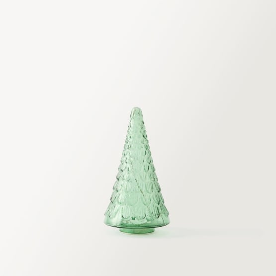 Festive Green Glass LED Tree