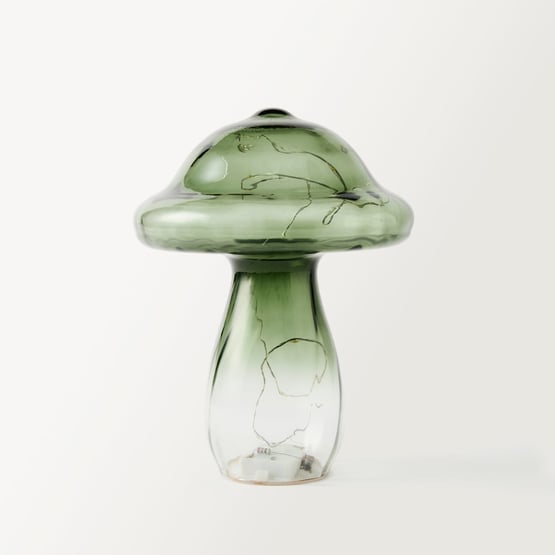Glass Mushroom with LED Lights
