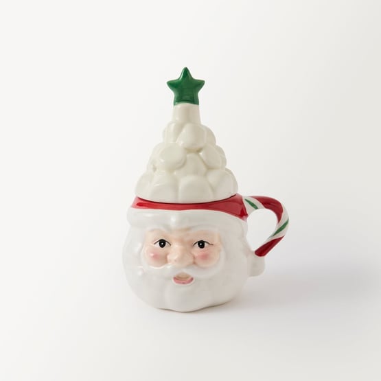 Christmas Marshmallow Santa Mug with Lid