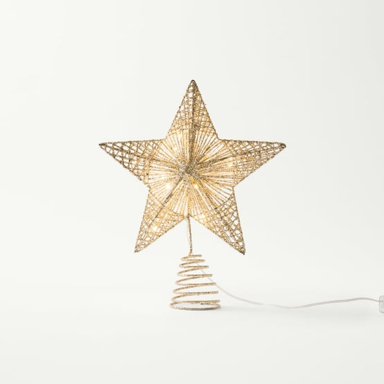 Sparkling Gold Star LED Tree Topper