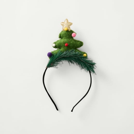Green Christmas Tree Felt Head Band